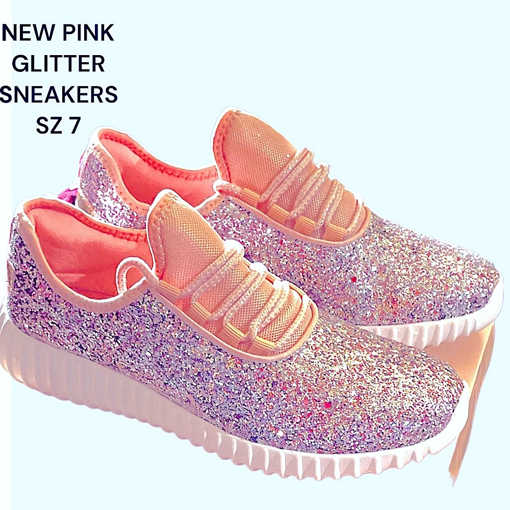 NEW AMS DUSTY ROSE PINK GLITTER SNEAKERS SZ 7, 7.5 & 8.5 oh so sparkly- unique